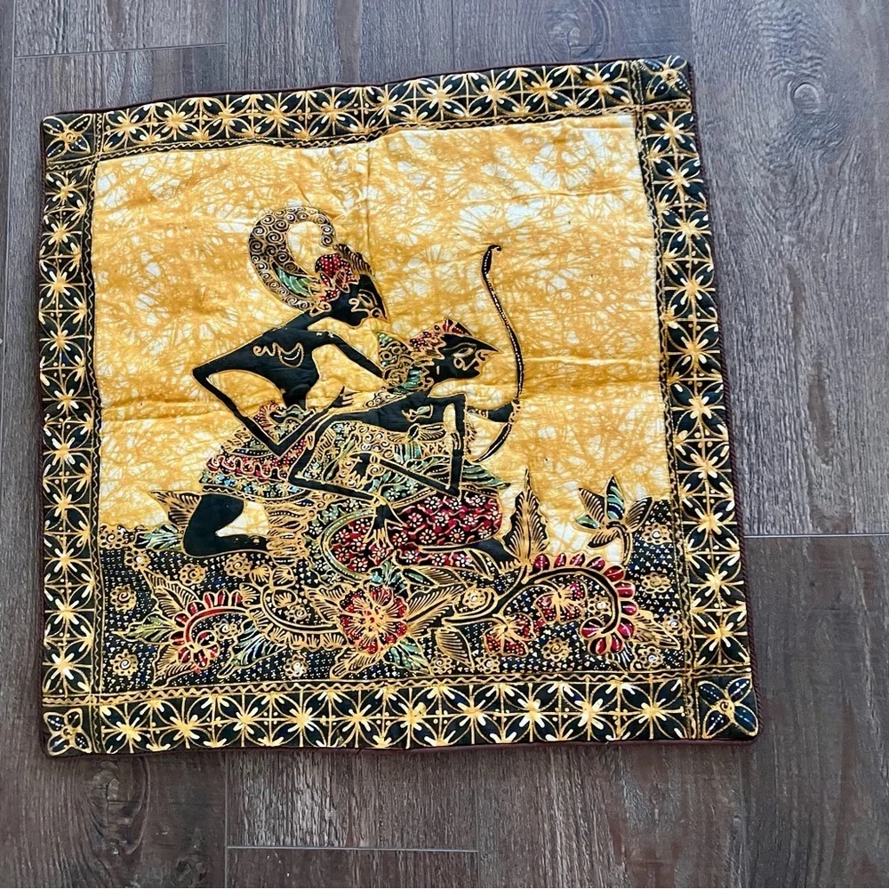 Intricate Yellow and Black Decor pillow cover 25/25 inches